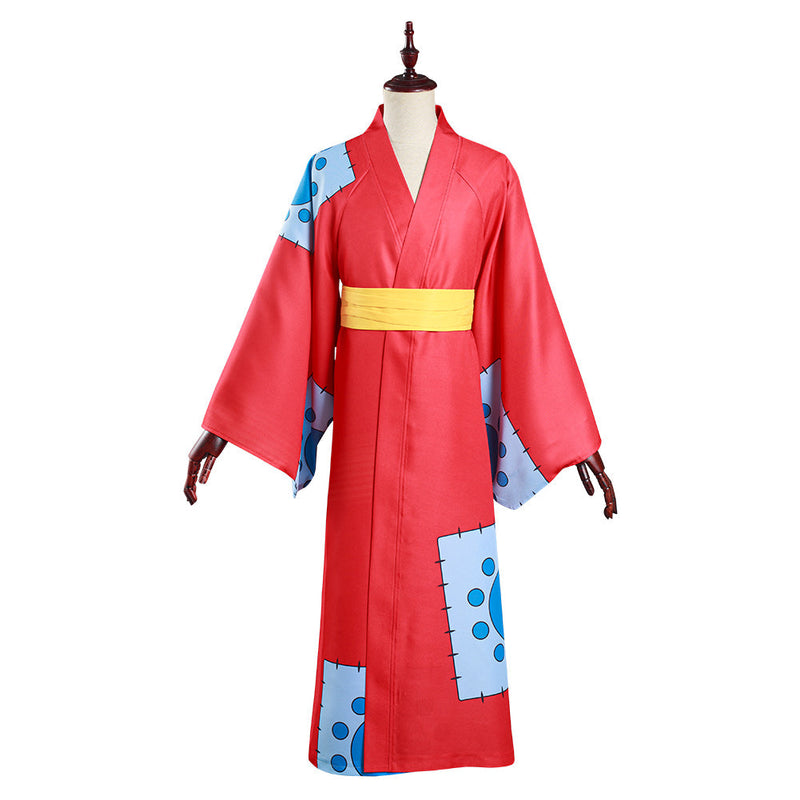 One Piece Wano Country Monkey D. Luffy Kimono Outfits Halloween Carnival Suit Cosplay Costume