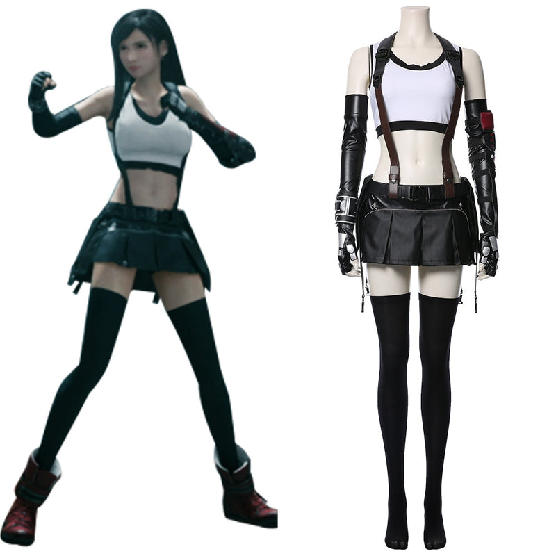 Final Fantasy VII FF7 Remake Tifa Lockhart Cosplay Costume Full Set Game Costume Outfits