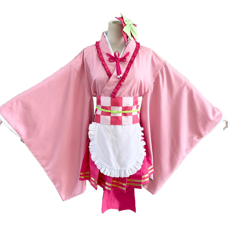 Anime Demon Slayer: Kimetsu no Yaiba Tsuyuri Kanawo Lolita Maid Outfits Apron Dress Cosplay Costume