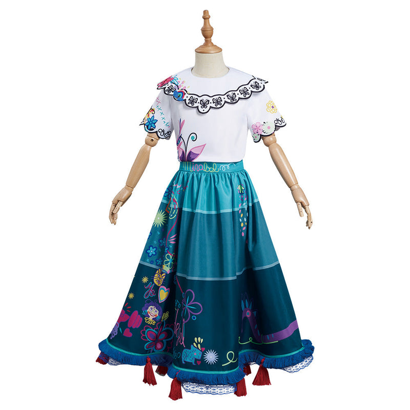 Encanto Mirabel Dress Halloween Carnival Suit Cosplay Costume for Kids Children