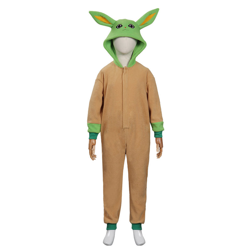 Baby Yoda Jumpsuit Sleepwear Pajams Outfits Halloween Cosplay Costume for Kids Children