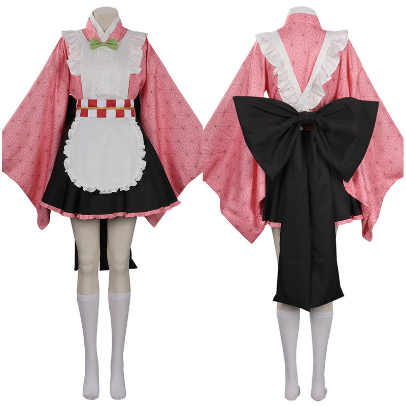 Demon Slayer Kamado Nezuko Maid Dress Outfits Halloween Carnival Suit Cosplay Costume