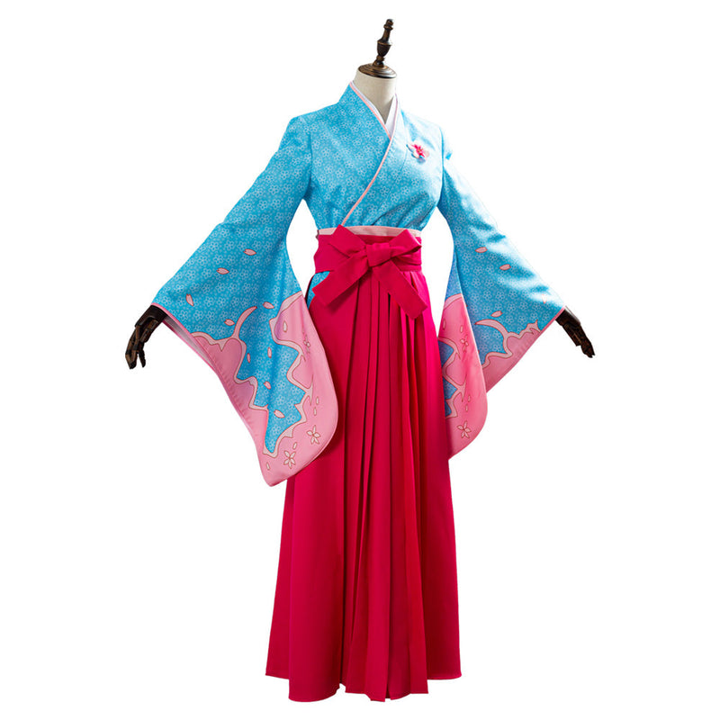 Sakura Wars Shin Sakura Taisen Sakura Amamiya Women Kimono Cosplay Costume