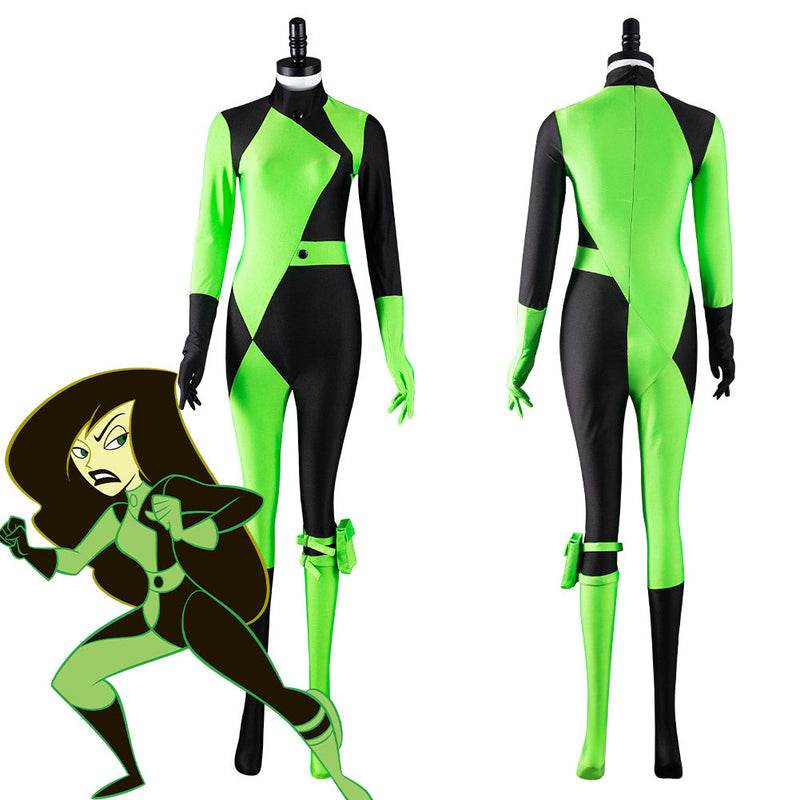 Kim Possible Shego Adult Jumpsuit Halloween Carnival Suit Outfits Cosplay Costume