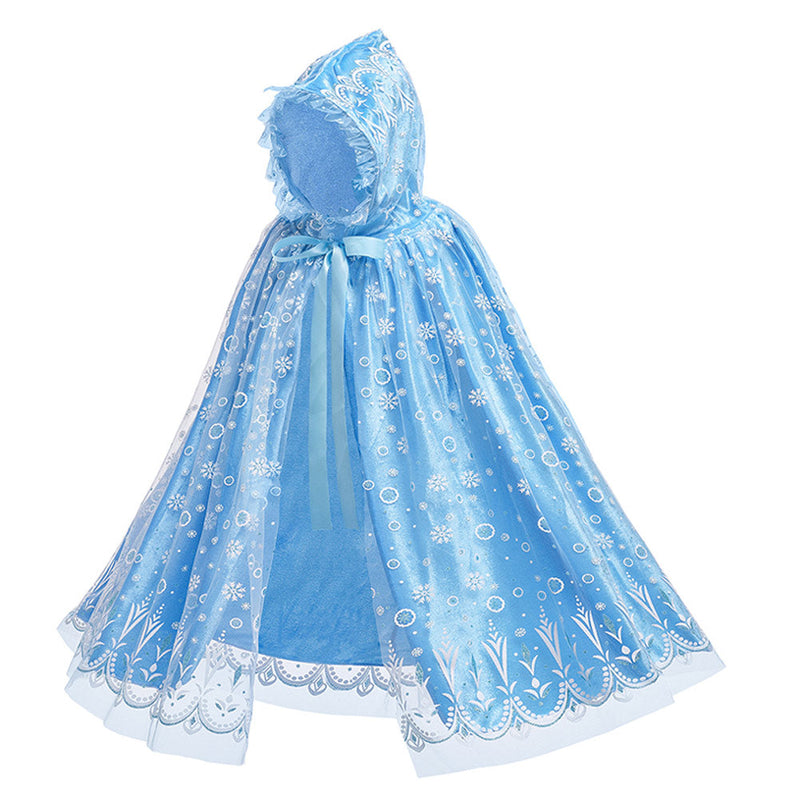 Frozen Princess Elsa Cloak Halloween Carnival Suit Cosplay Costume for Kids Children