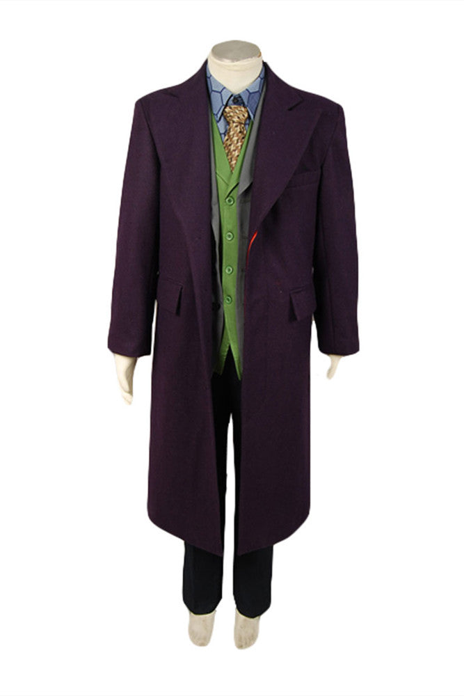 Dark Knight Joker Purple Wool Trench Coat Cosplay Costume