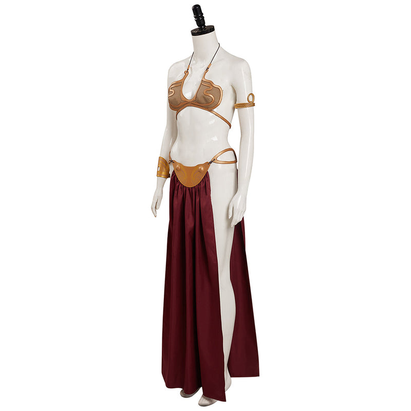 Star Wars：Return of the Jedi Leia Cosplay Costume Slave Leia Metal Bikini Outfits Halloween Carnival Suit