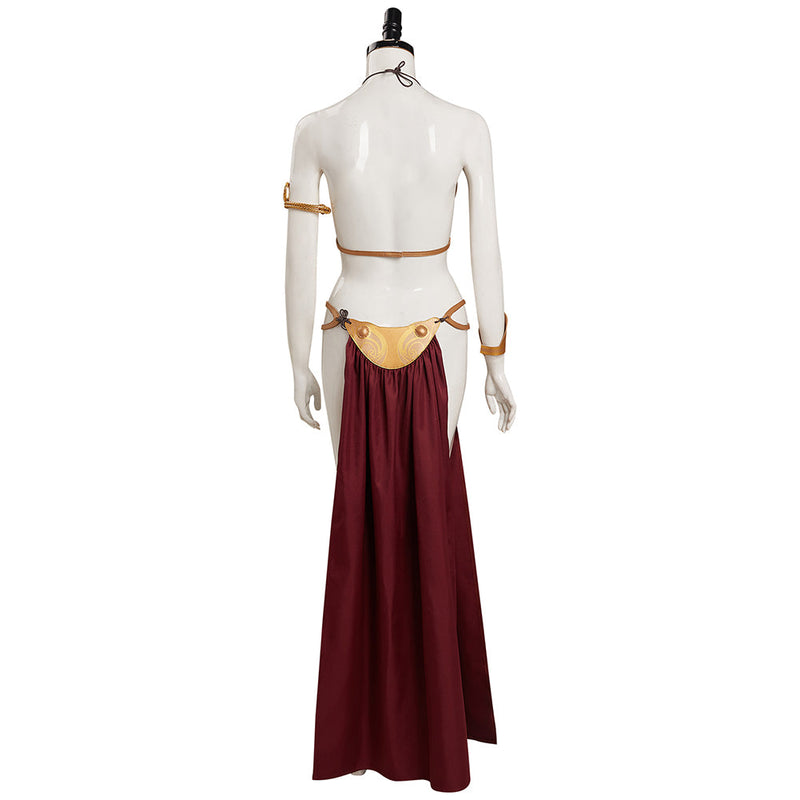 Star Wars：Return of the Jedi Leia Cosplay Costume Slave Leia Metal Bikini Outfits Halloween Carnival Suit