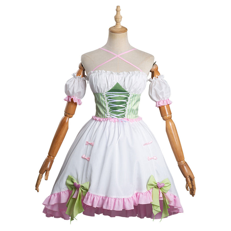 Demon Slayer: Kimetsu No Yaiba Mitsuri Kanroji Lolita Original Design Halloween Cosplay Costume