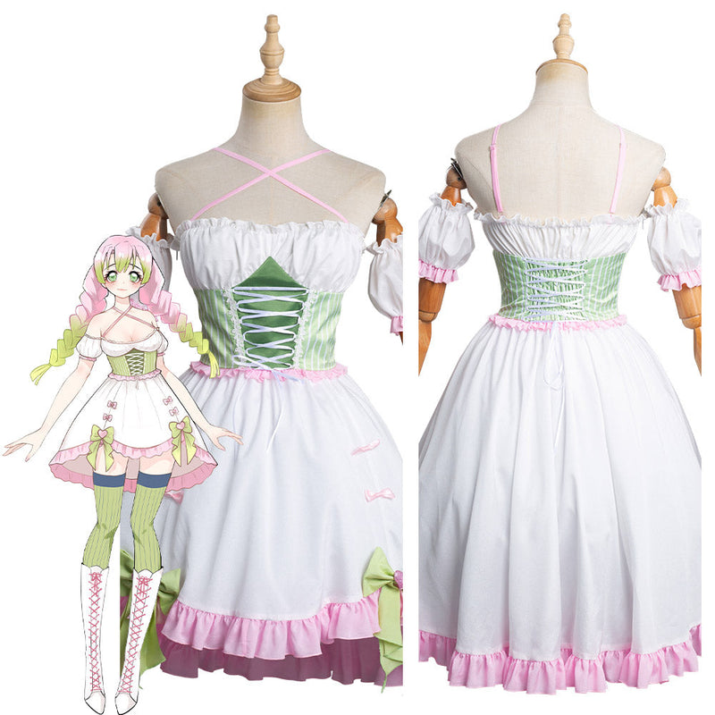 Demon Slayer: Kimetsu No Yaiba Mitsuri Kanroji Lolita Original Design Halloween Cosplay Costume