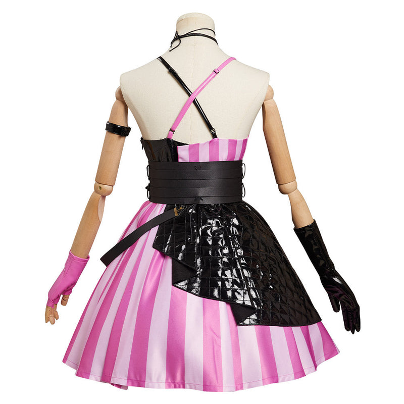 LoL Jinx Original Design Cosplay Costume Goth Lolita Dress Outfits