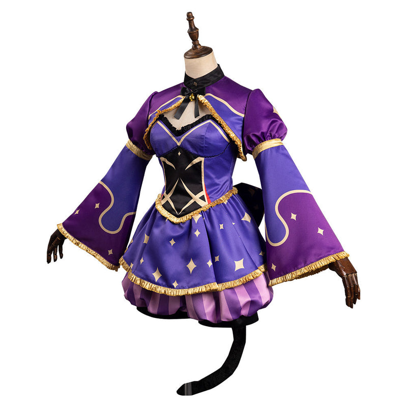 Genshin Impact Mona Alice in Wonderland Cosplay Costume Original Design Cheshire Cat Dress Outfits Halloween Carnival Suit