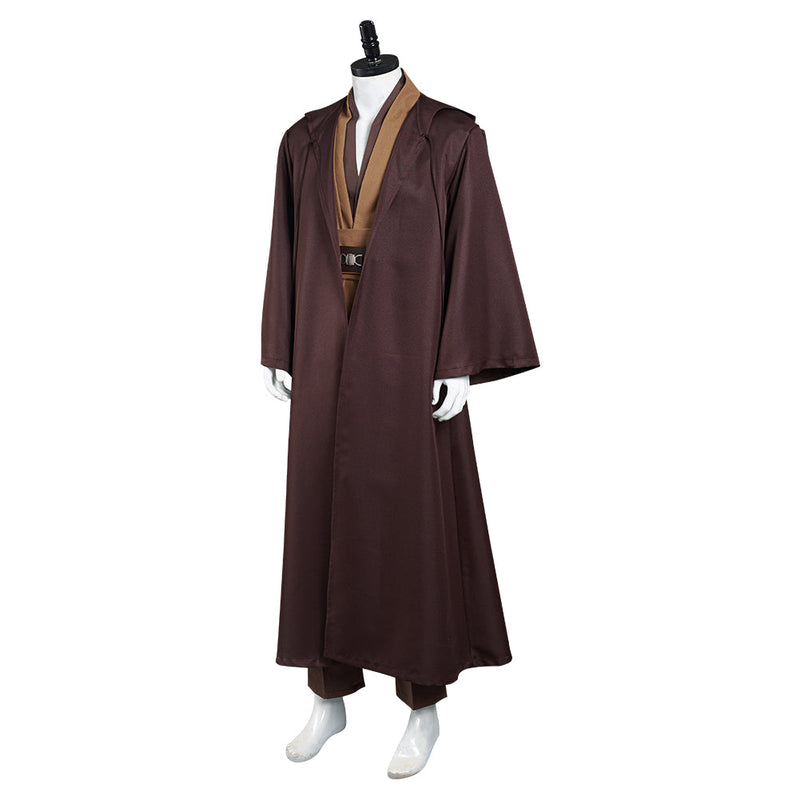 Adult Outfit for Jedi Costume Tunic Hooded Robe Anakin Skywalker Uniform Brown Version