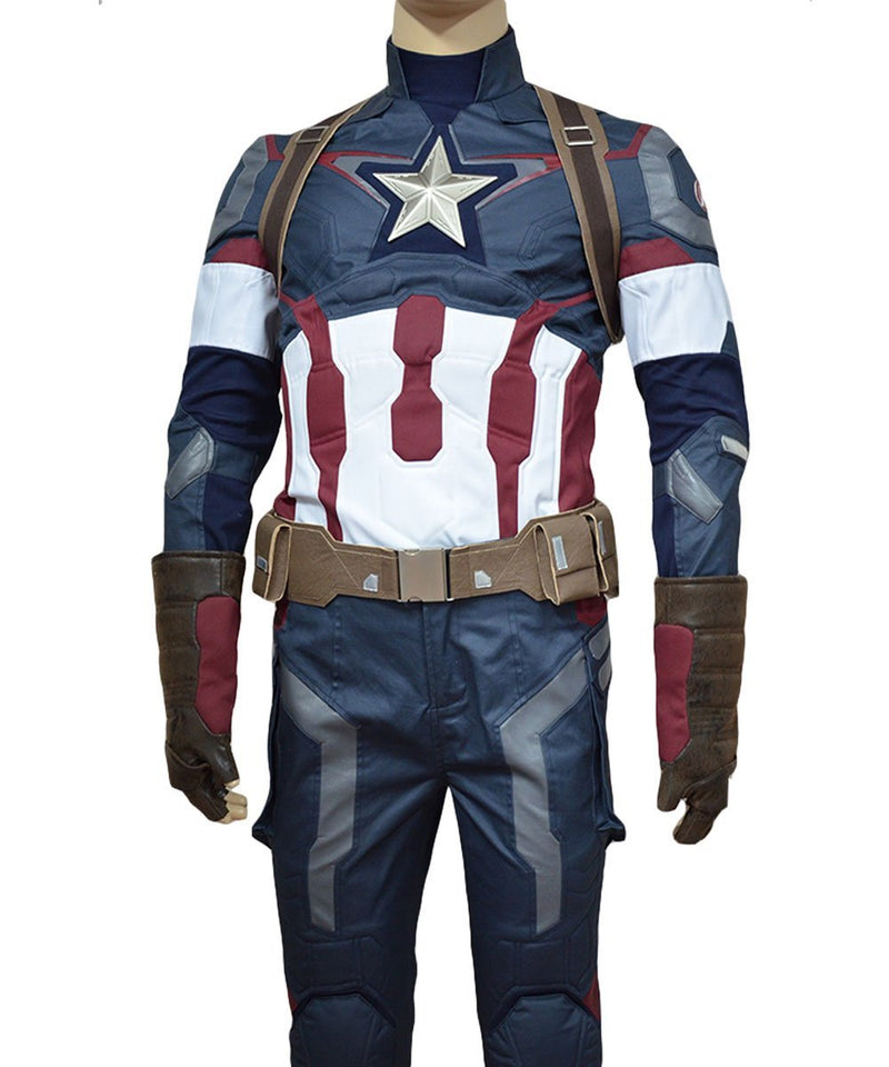 Avengers: Age of Ultron Captain America Steve Rogers Uniform Outfit Cosplay Costume