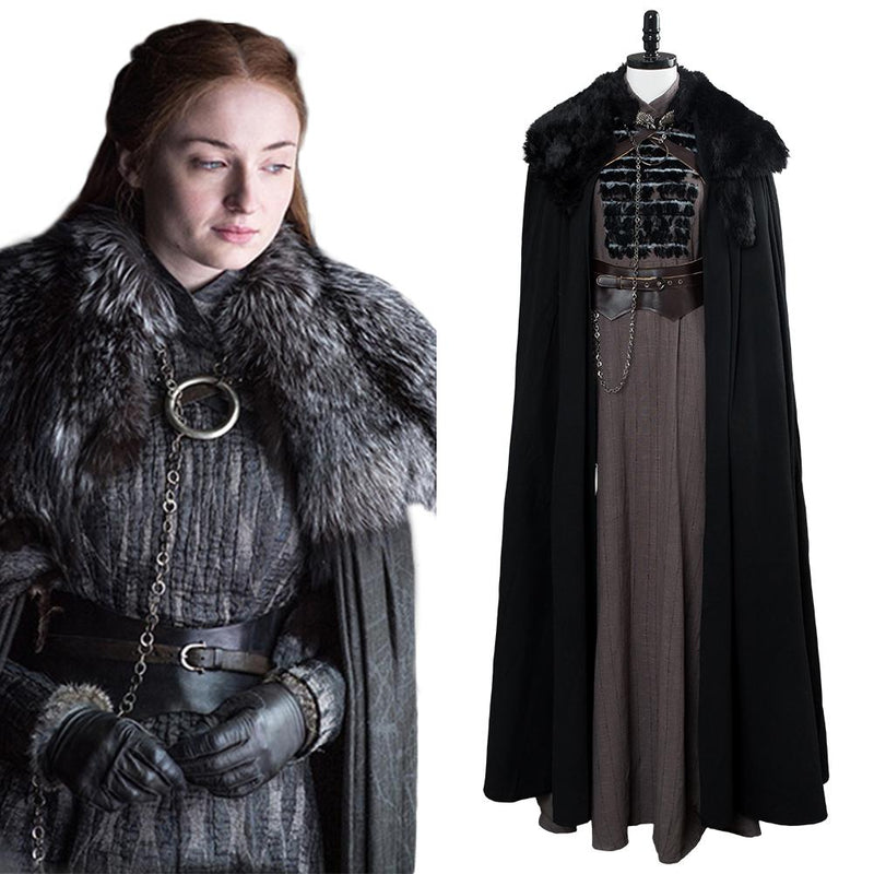 Game of Thrones Sansa Stark Outfit Cosplay Costume GOT Women Halloween Costume