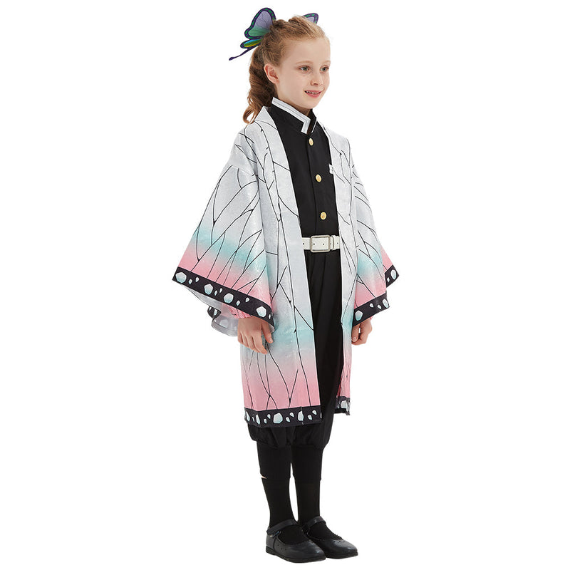 Kids Children Demon Slayer: Kimetsu no Yaiba Kochou Shinobu Full Set Cosplay Costume Halloween Carnival Suit