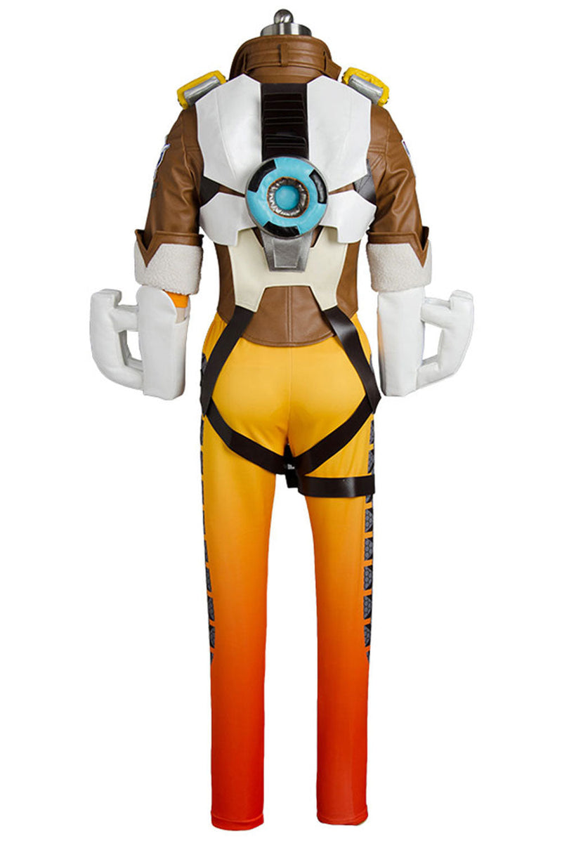 Overwatch OW Tracer Lena Oxton Outfit Battle Suit Cosplay Costume