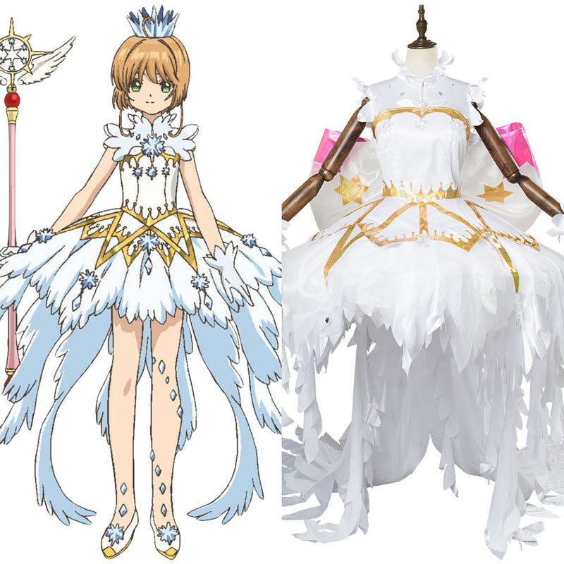 Cardcaptor Sakura:Clear Card Sakura Kinomoto Snow Angel fancy Dress Cosplay Costume