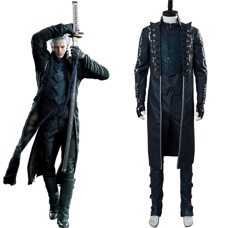 Devil May Cry V Vergil Aged Outfit  Halloween Carnival Suit Cosplay Costume