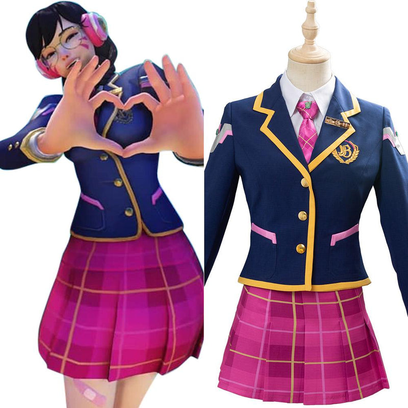 Overwatch Academy Dva Skin 3-YEAR Anniversary Outfit Cosplay Costume