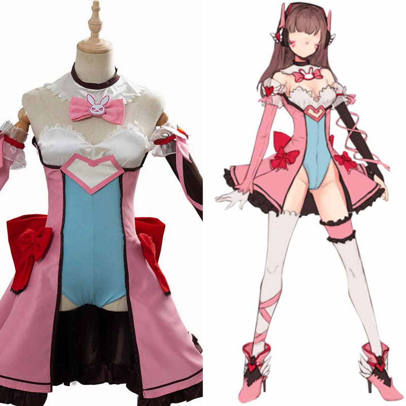 Overwatch Dva Mahou Shoujo Dress Halloween Carnival Suit Cosplay Costume