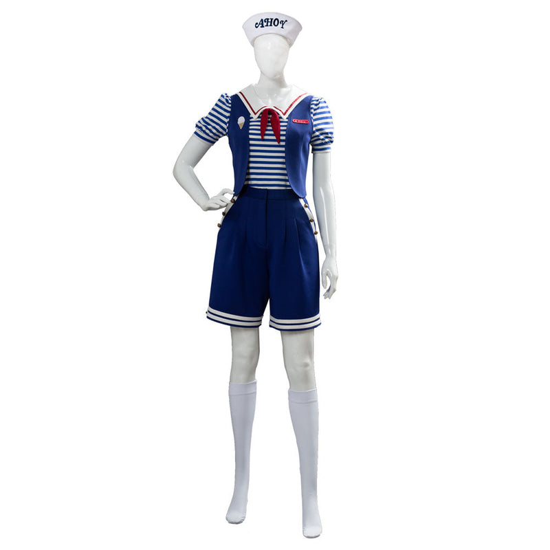 Stranger Things 3 Scoops Ahoy Steve Harrington Robin Cosplay Costume Adult and Child