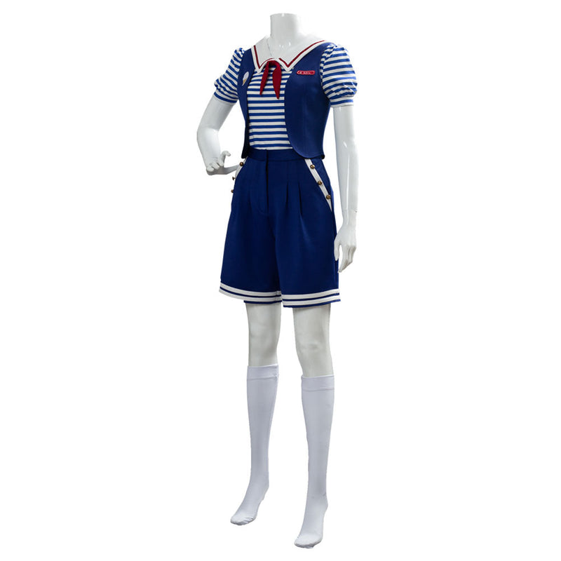 Stranger Things 3 Scoops Ahoy Steve Harrington Robin Cosplay Costume Adult and Child