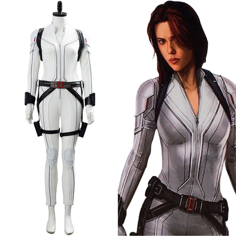 Black Widow Natasha Romanoff White Suit Costume Cosplay Costume