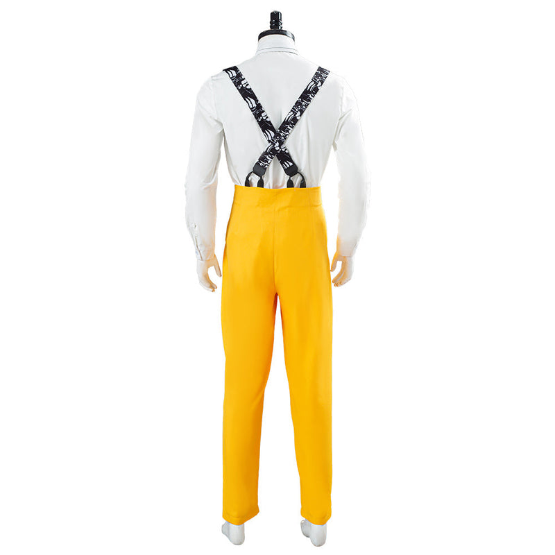 The Mask Jim Carrey Yellow Suit Men Uniform Outfit Halloween Carnival Costume Cosplay Costume