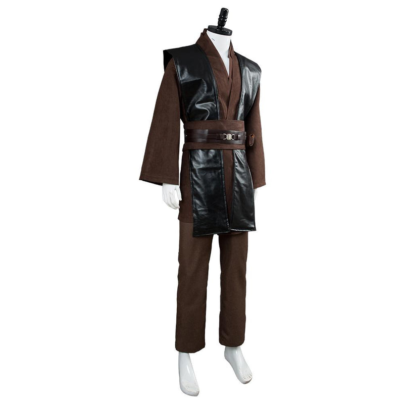 Star Wars Mens Jedi Anakin Skywalker Cosplay Costume Knight Tunic Uniform Brown Vision