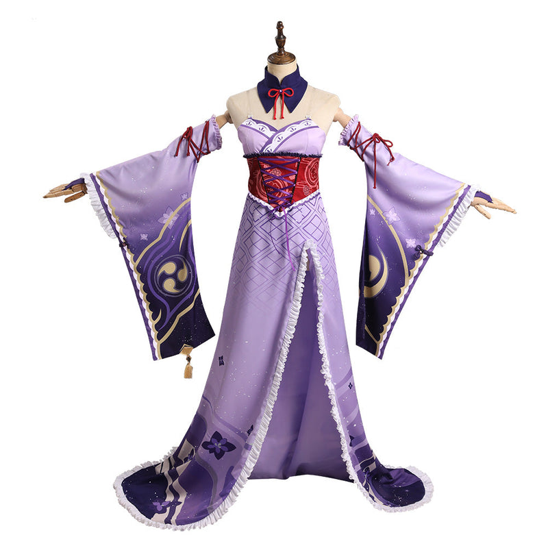 Genshin Impact Raiden Shogun Cosplay Costume Witch Dress Outfits Halloween Carnival Suit