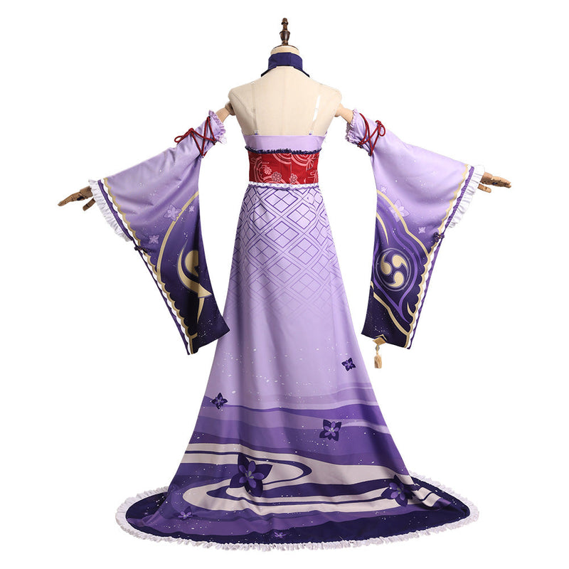 Genshin Impact Raiden Shogun Cosplay Costume Witch Dress Outfits Halloween Carnival Suit