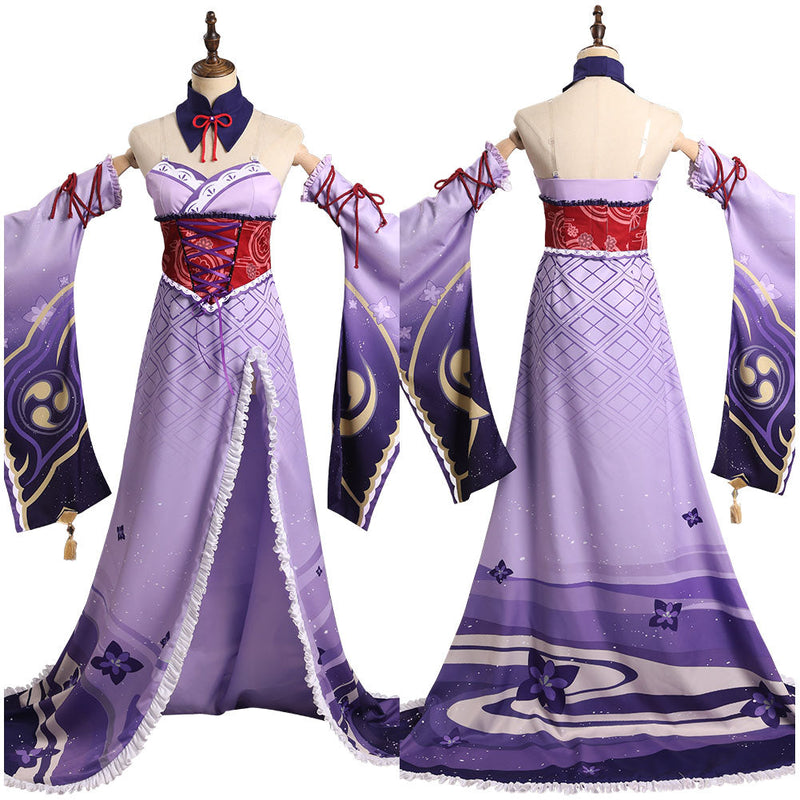 Genshin Impact Raiden Shogun Cosplay Costume Witch Dress Outfits Halloween Carnival Suit