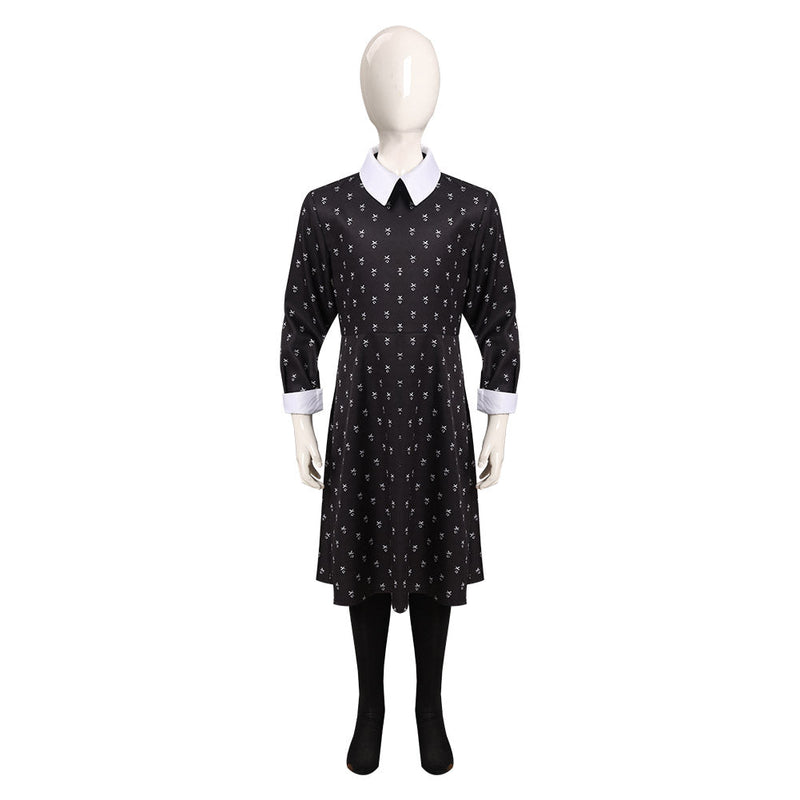 Kids Children  Wednesday Addams Cosplay Costume Dress Outfits Halloween Carnival Suit