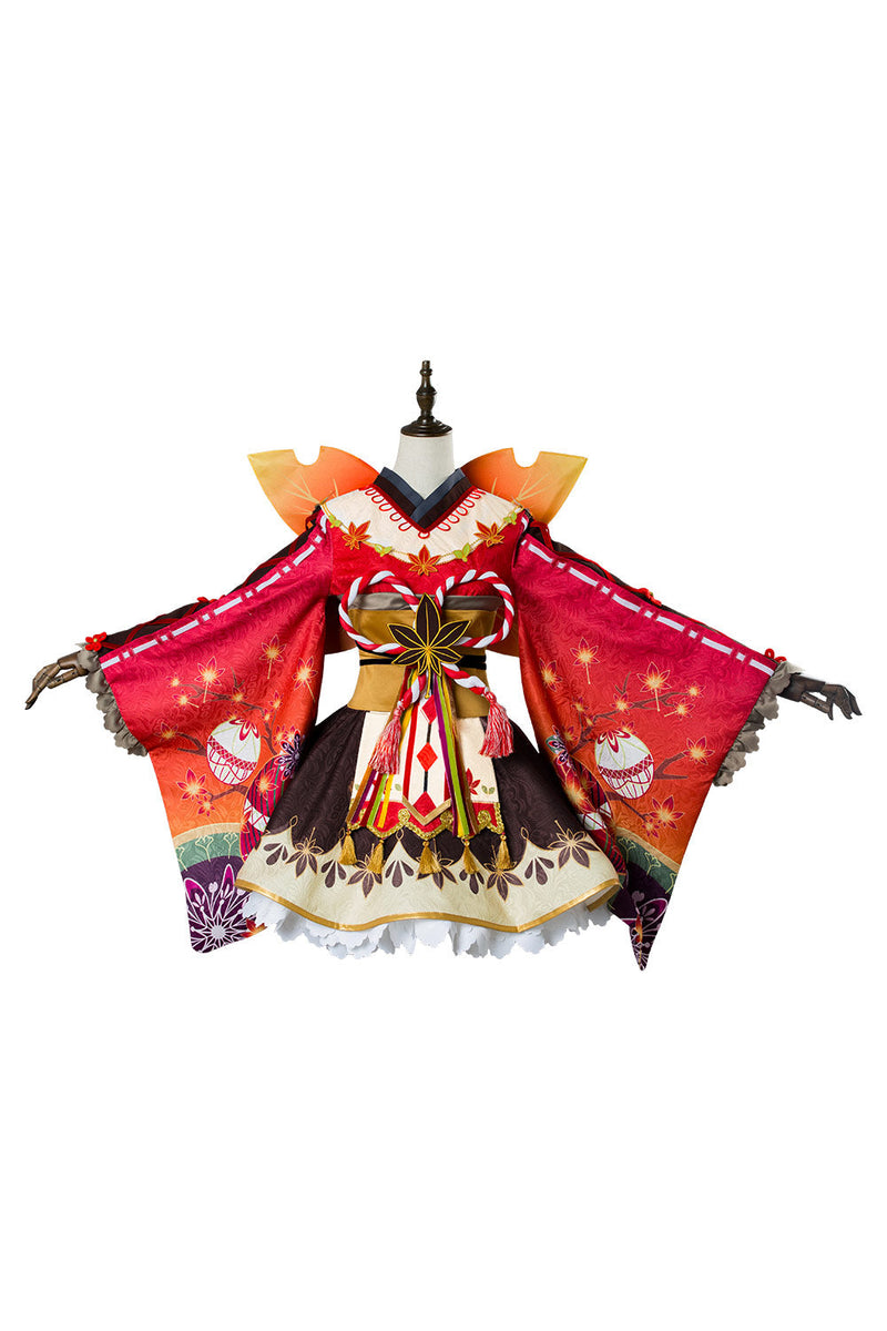 Love Live ! Hanamaru Kunikida Aqours Maple Leafs Ver Kimono Cosplay Costume