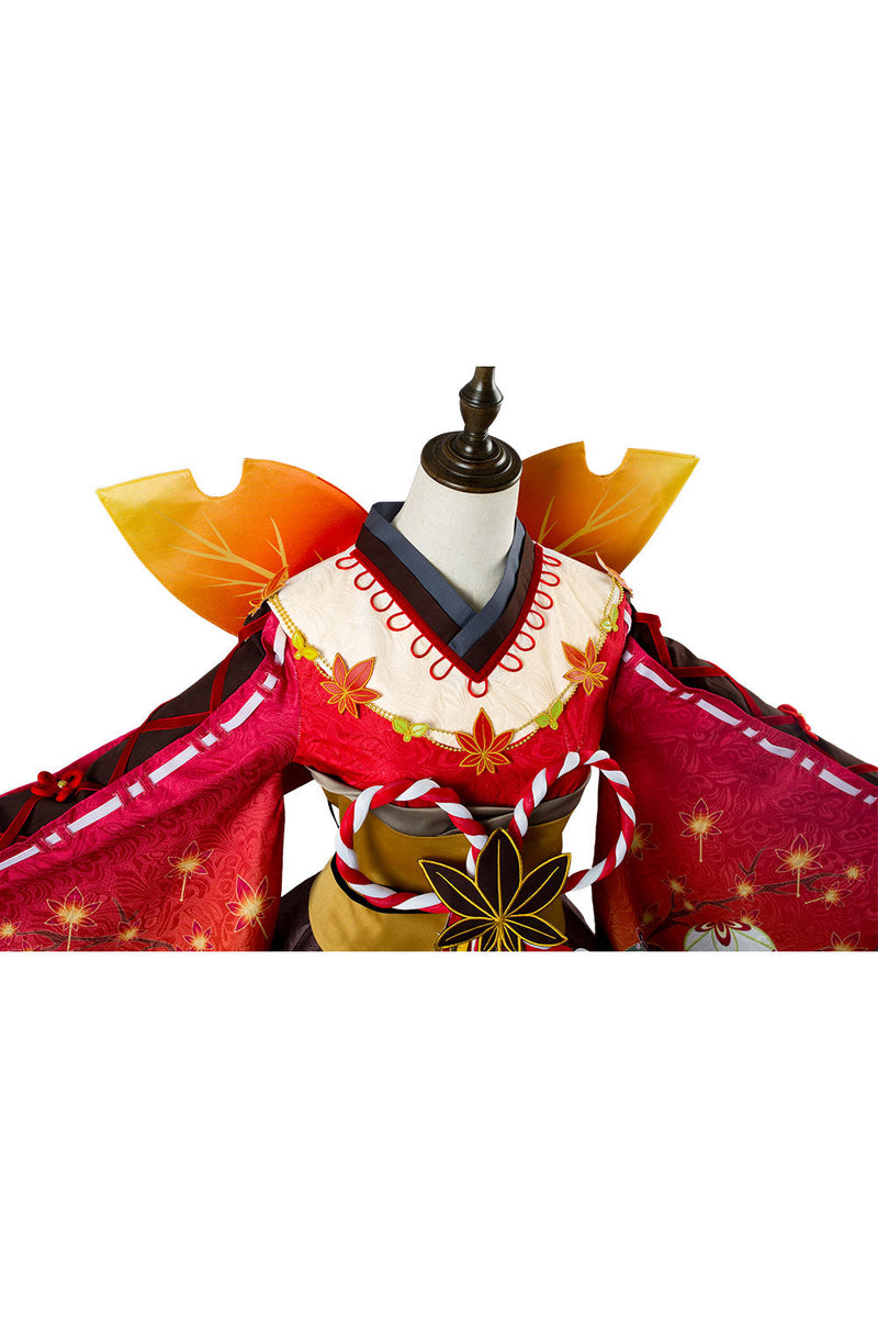 Love Live ! Hanamaru Kunikida Aqours Maple Leafs Ver Kimono Cosplay Costume