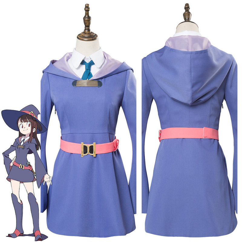 Little Witch Academia Kagari Atsuko Akko cosplay dress purple witch costume