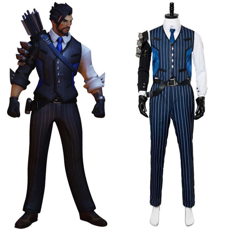 Overwatch OW Shimada Hanzo Outfit Halloween Carnival Suit Cosplay Costume