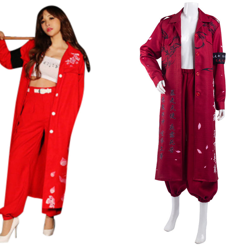 Japanese Bosozoku Kimono Coat Pants Outfits Halloween Carnival Suit Cosplay Costume