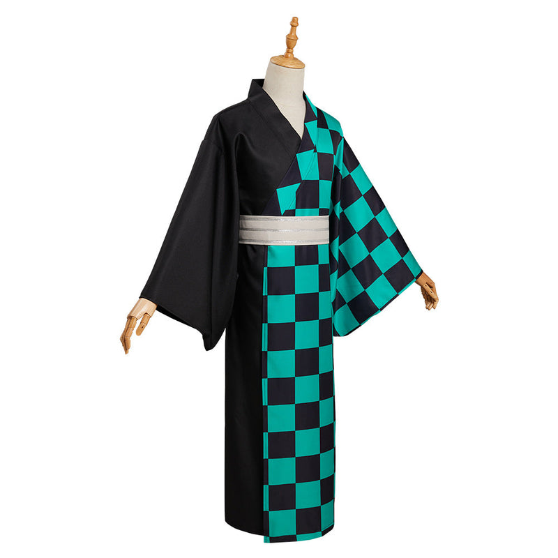 Demon Slayer Kamado Tanjirou Summer Kimono Outfits Halloween Carnival Suit