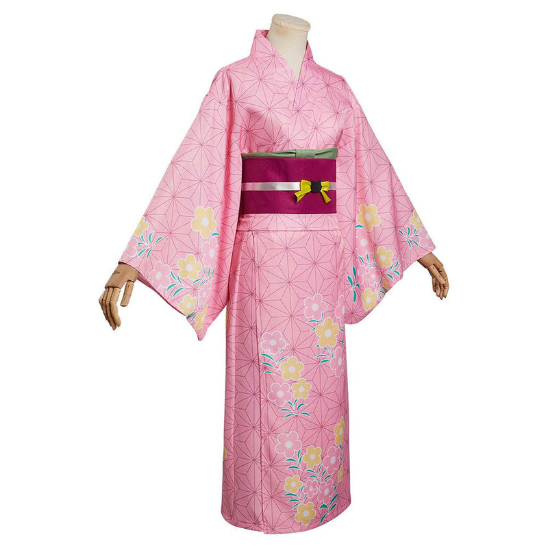 Demon Slayer Kamado Nezuko Cosplay Costume Summer Kimono Outfits Halloween Carnival Suit