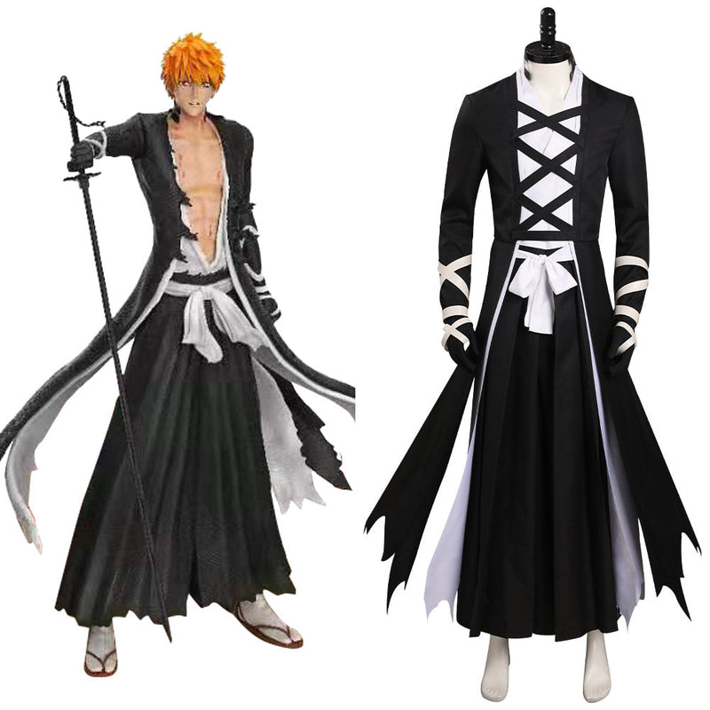 Anime BLEACH - Kurosaki Ichigo Cosplay Costume Coat Outfits Halloween Carnival Suit