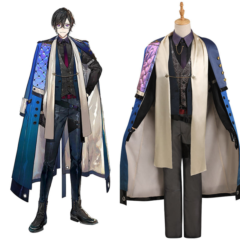 Vtuber  Akira Shikinagi Cosplay Costume Coat Outfits Halloween Carnival Suit