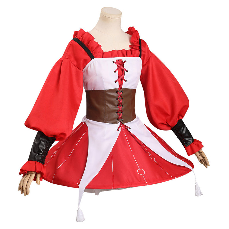 My Hero Academia OCHACO URARAKA  Cosplay Costume Red Dress Outfits Halloween Carnival Suit