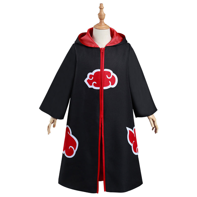 Naruto Akatsuki Kids Children Hooded Zip Up Coat Halloween Carnival Suit Cosplay Costume