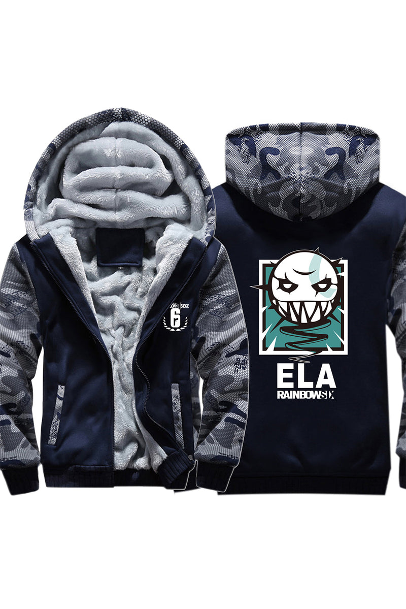 Tom Clancy's Rainbow Six Siege Lesion ELAS Hoodie Thich Windter Jacket Camouflage