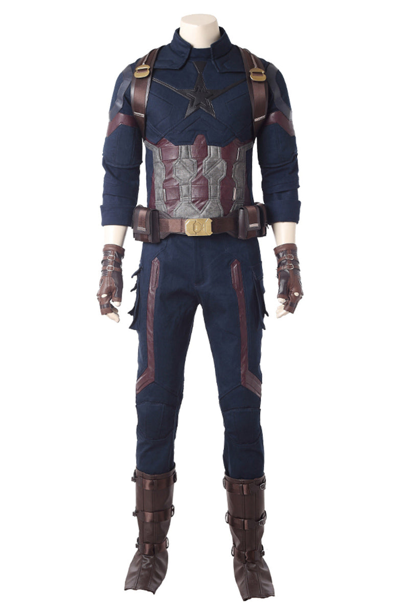 Avengers 3 : Infinity War Captain America Steven Rogers Outfit Uniform Suit Cosplay Costume