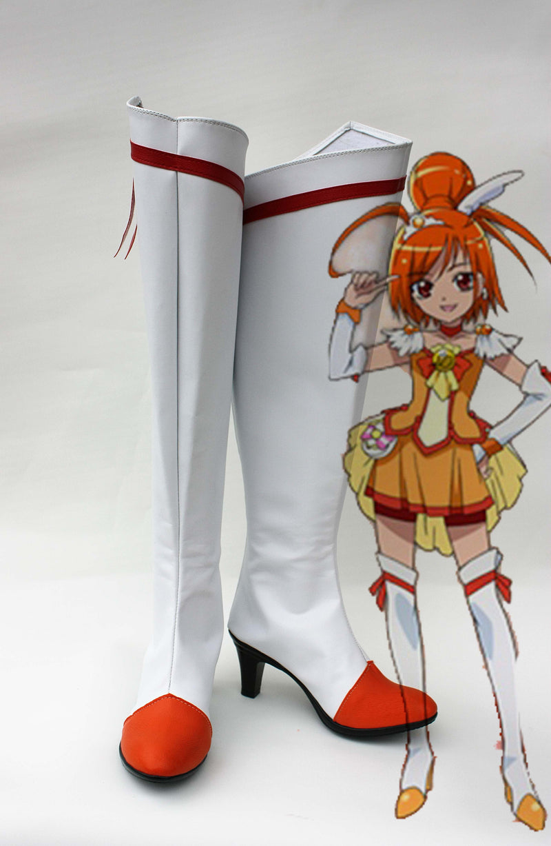 Smile Precure! Pretty Cure Akane Hino Cure Sunny Cosplay Shoes Boots