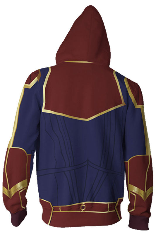 Teen Zip-Up Hoodie Avengers 4 Captain Marvel Carol Danvers 3D Sweatshirt