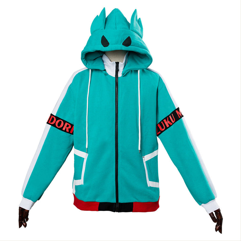 Teen Hoodie My Hero Academia Boku no Hero Izuku Midoriya Deku Zip Up Sweatshirt Unisex